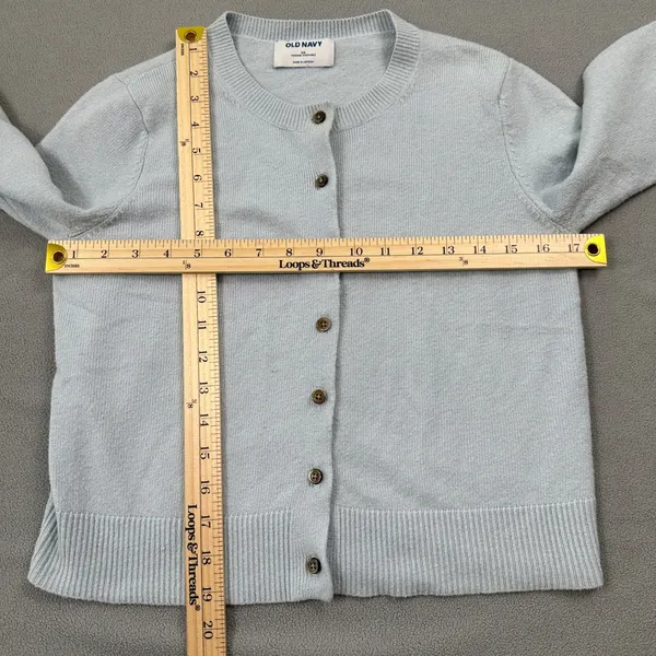 Old Navy Womens Cardigan Sweater XS Light Blue Button Front Knitwear Casual Top - Image 2