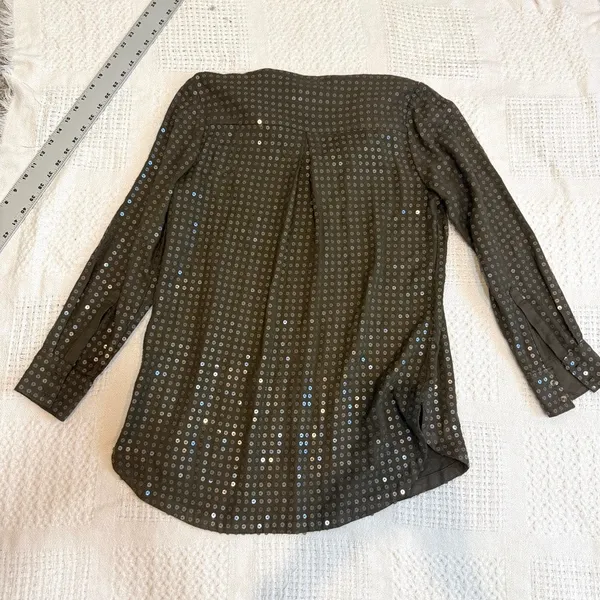 Anthropologie Maeve small Arwa sequin button up shirt blouse TLS2 2764 - Image 9