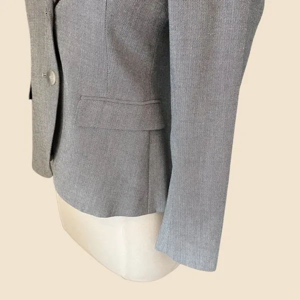 Theory Wool Fitted Blazer In Grey - Image 3