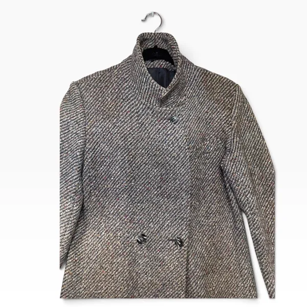 Jill Jr Vintage Tweed Overcoat Brown Multicolor ILGWU Union Made Long Coat Med - Image 2
