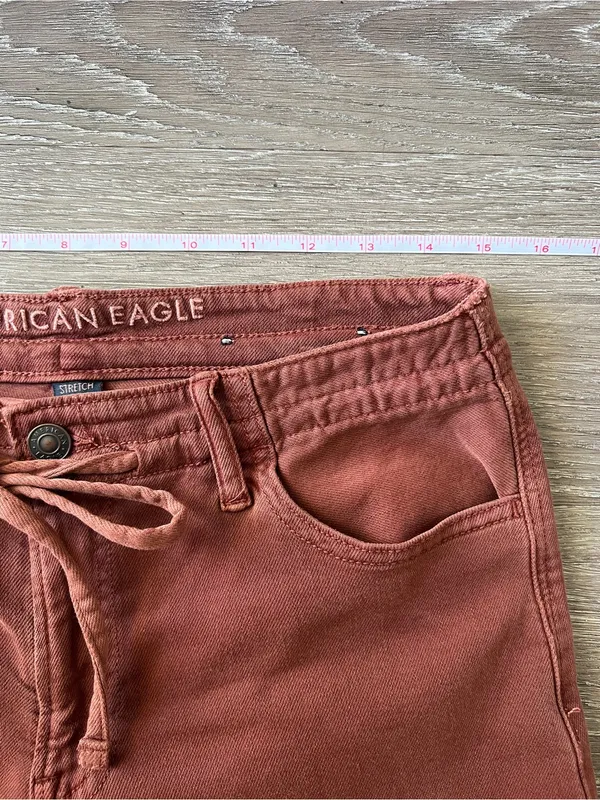 American Eagle Dreamy Drape Stretch Low Rise Ultra Wide Leg Pants 2 Dark Rust - Image 10