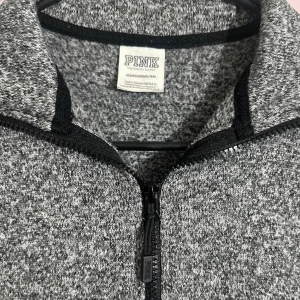 Women’s Victoria’s Secret PINK Quarter Zip Pullover Grey XS‎ - Image 2
