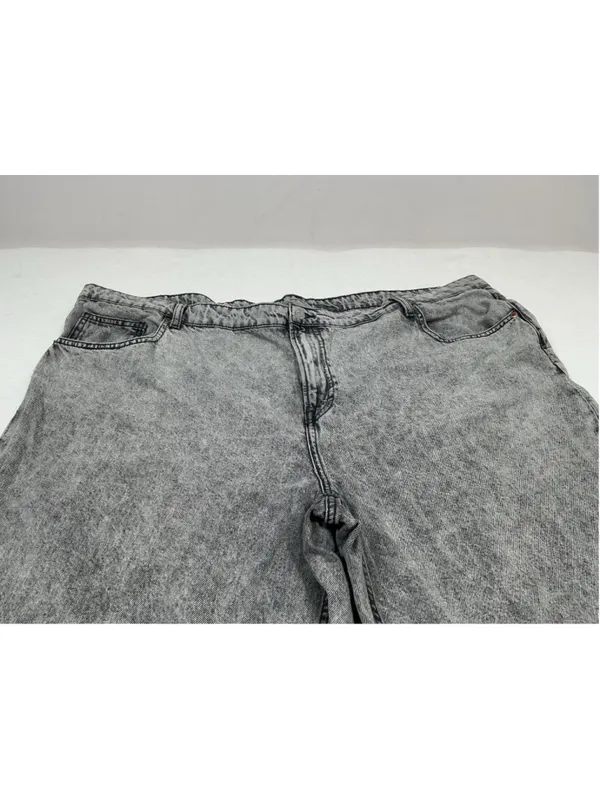 Womans H&M Baggy Loose Fit black Acid Wash Straight Denim Jeans 26 plus size - Image 3