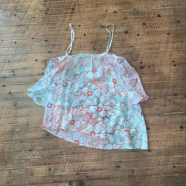 Maeve Anthropologie artsy flowy strappy S tank top - Image 3