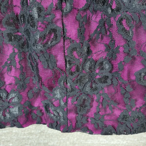 Sequin Hearts Lace Mini Prom Dress Womens 5 Purple Sash Strapless Cocktail Party - Image 12