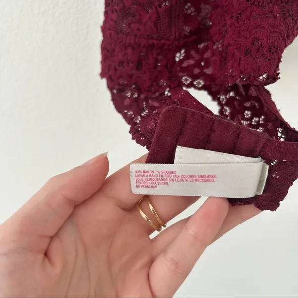 Xhilaration Dark Red Lace Halter Bralette - Image 4