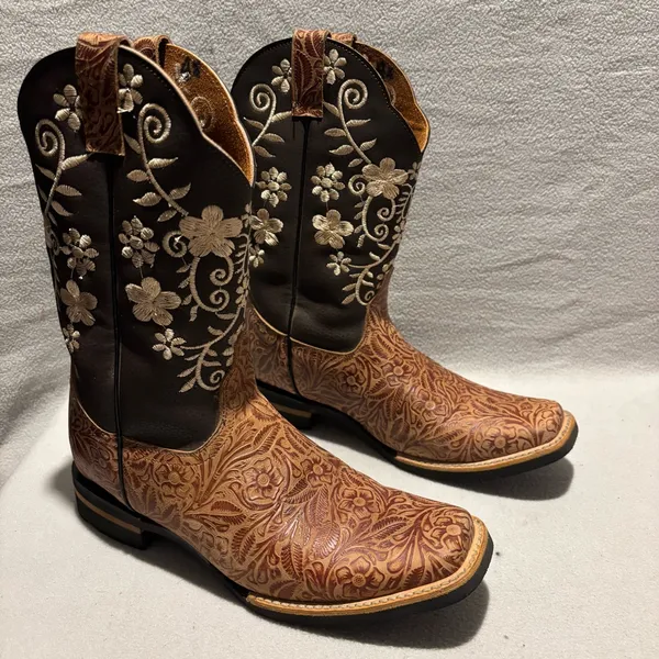 Unbranded Embroidered Square Toe Western Cowboy Boots Ladies 4.5 - Image 4
