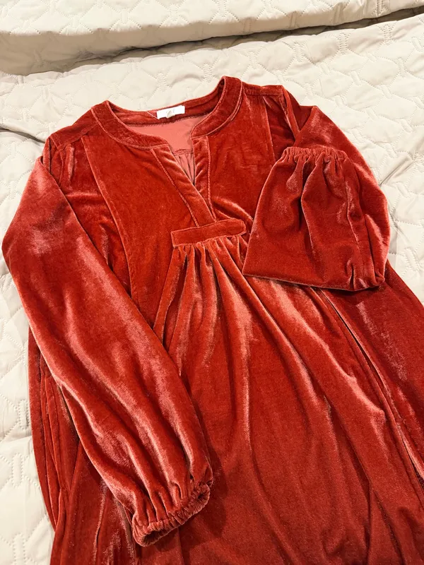 Easel Rust Colored Long Sleeve Dress - Image 2