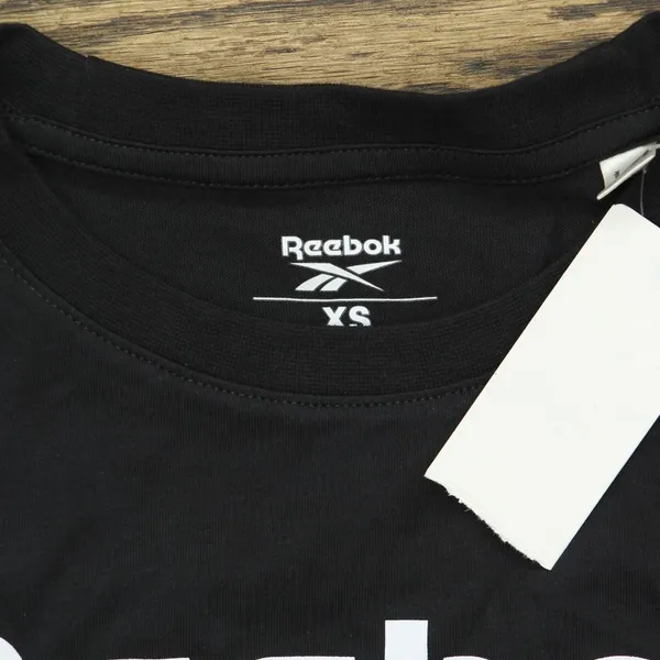NWT Reebok Womens Logo Cotton Graphic T-Shirt Tee IT8891 Black XS - Image 5