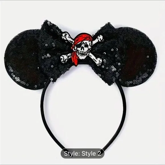 Adorable Pirate spooky themed headband Mouse ears - Image 2