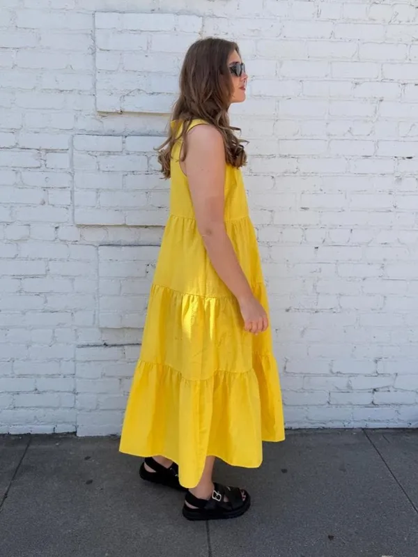 Target A New Day yellow tiered maxi dress in size M #summerdress - Image 3