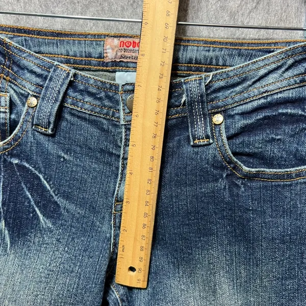 Vintage Y2K No Boundaries Flare Jeans Low Rise Wide Leg Denim‎ Blue Juniors 5 - Image 7