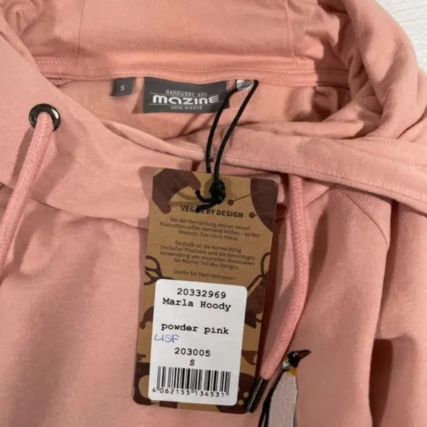 Mazine Marla Hoodie Pink Pullover Embroidered Logo S NWT - Image 4
