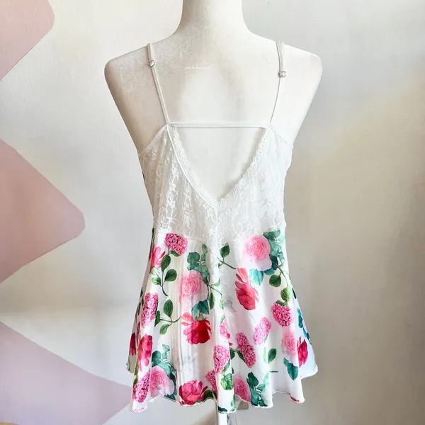 Floral‎ Lace Babydoll Top, Coquette Y2K Romantic Vintage Balletcore Medium - Image 3