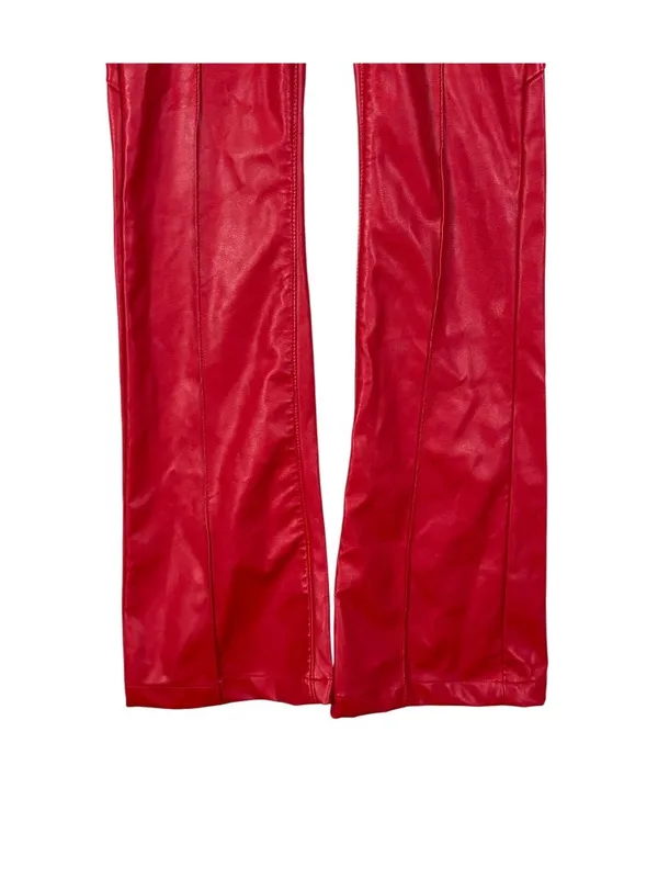 REVICE Red Faux Leather Bootcut Pants Size 24 - Image 8