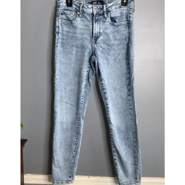 GAP Women's High Waist Skinny Jeans in Washed Blue 6/28R - Image 2
