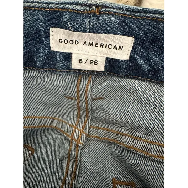 Good American Women’s 6/28 Good Classic Denim Raw Hem Jeans - Image 4