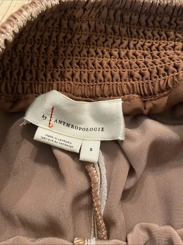 Anthropologie Gloria Velvet Jogger Taupe Size SMALL - Image 6