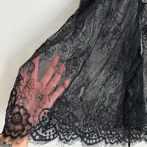 Victoria’s Secret Black Lace See Through Scalloped Babydoll Chemise. Size Large - Image 5