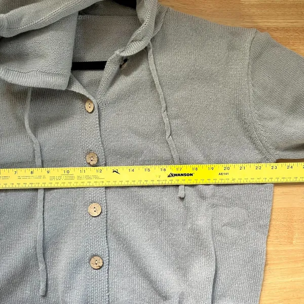 Comfy Chunky Hoodie Button Up Cardigan Jacket Size XL Grey - Image 7