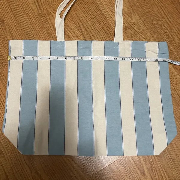 NWOT Sezane Canvas Striped Tote Bag Cotton Bonjour Paris France - Image 4