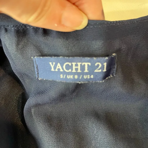 Yacht 21 Lace Up Corset Anchor Dress Sz S Coastal Preppy Nautical Sailor Beach - Image 11