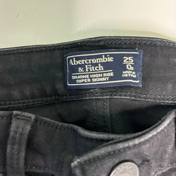 Abercrombie & Fitch Simone High Wasit Super Skinny Black Jeans 25 - Image 4