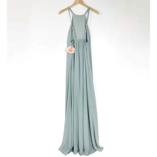 Show Me Your Mumu SMYM Amanda halter maxi dress in Silver Sage Green NEW SMALL - Image 4