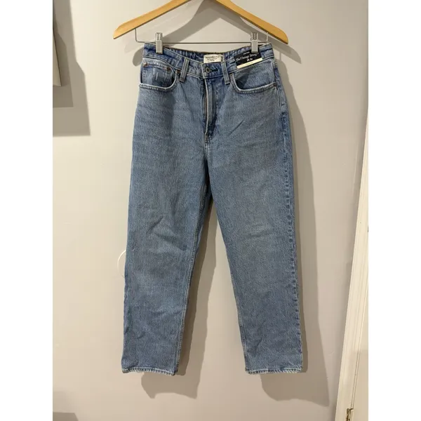 NWT Abercrombie & Fitch Jeans Blue CURVE Love UltraHigh 90s Straight 26 2R 1 - Image 2
