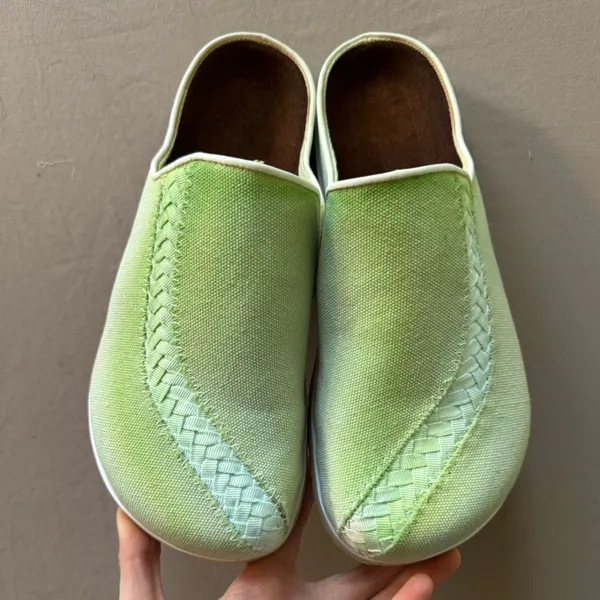 date me just for practice canvas leather clogs - Image 6