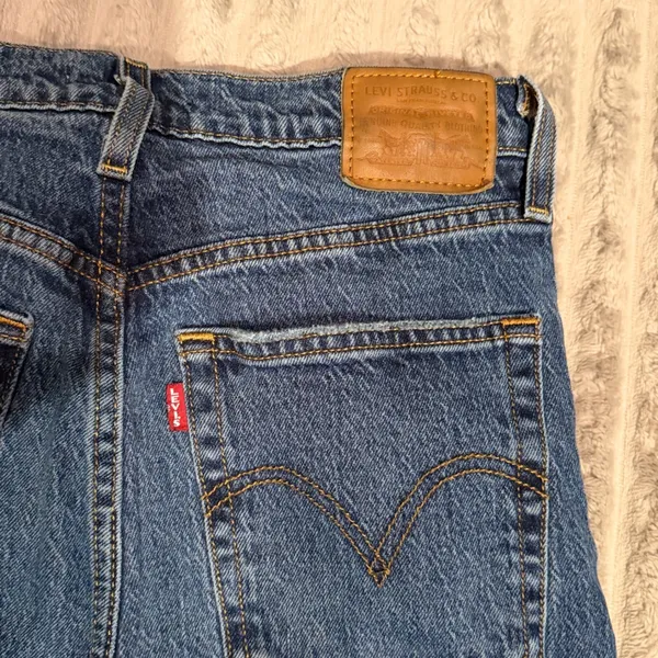 Levis Ribcage Straight Ankle Jeans 29 Medium Wash Button Fly Raw Hem High Rise - Image 10