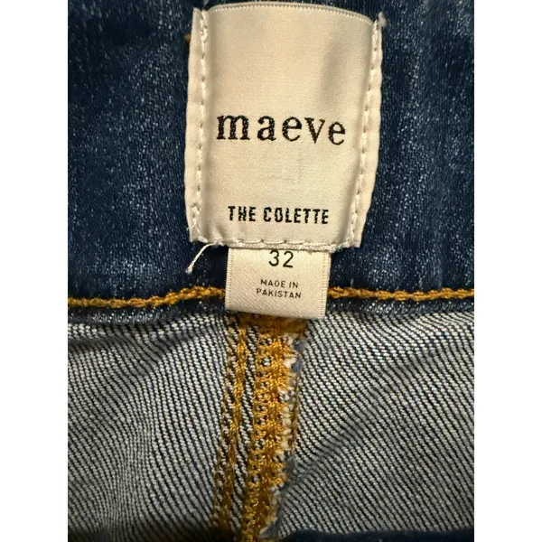 Maeve The Colette Jeans Womens 32 Blue High Rise Wide Leg Crop Anthropologie - Image 4