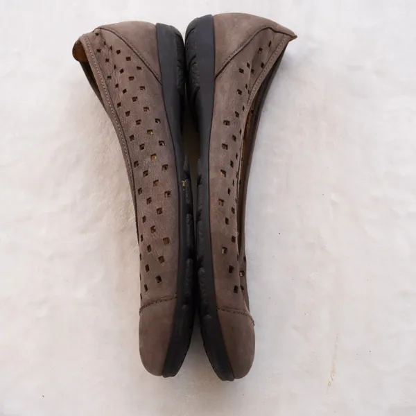 Gabor Hovercraft Brown Suede Perforated Flats Size 5.5‎ - Image 6