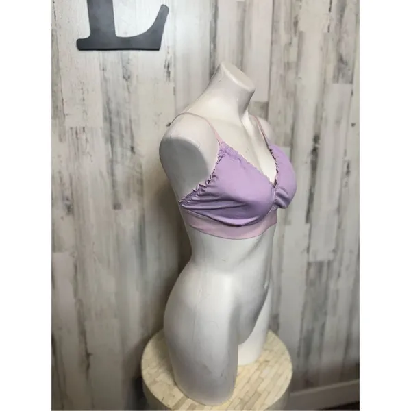 No Boundaries Lavender Bralette XXL Ribbed Wireless Bra Stretch Lounge Crop Top - Image 2