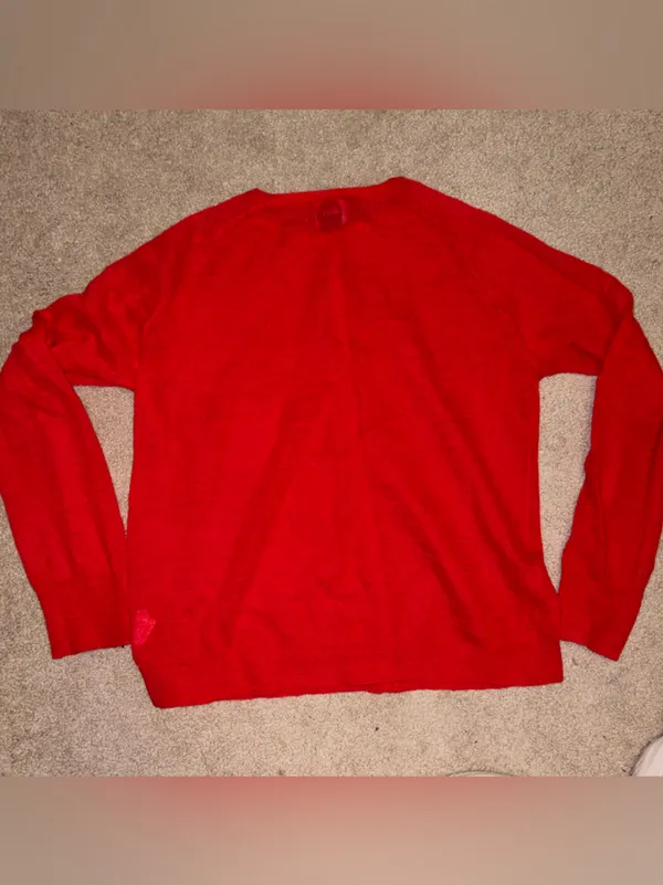 DKNY Vintage Red Wool Mohair Cardigan Sweater Sz M Made in Hong Kong - Image 7