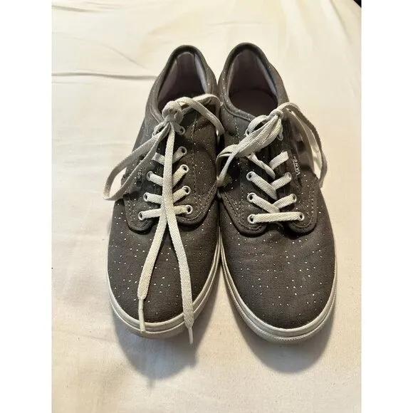 Vans Low Top Sneakers Gray with White Polka‎ Dots Casual Shoes - Image 3