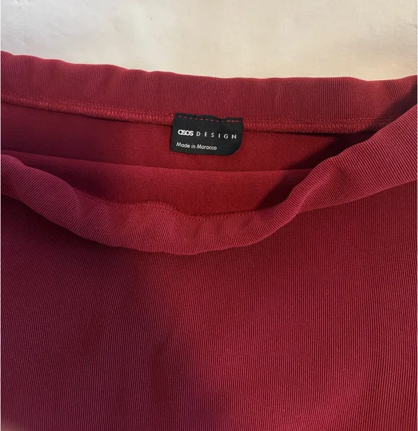 ASOS burgundy ribbed mini skirt - Image 7