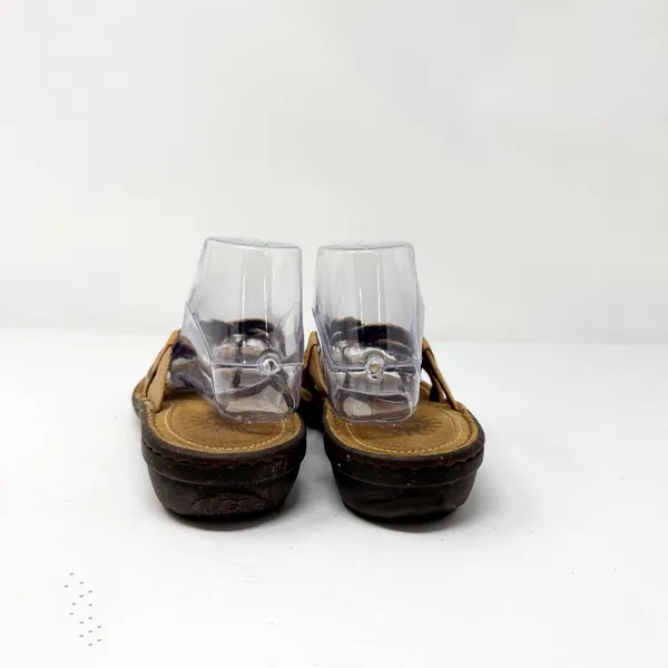 Ugg Lani Criss Cross Strap Leather Wedge Sandals Brown Size 8 - Image 5