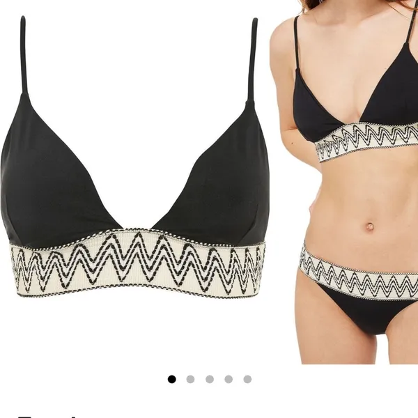 Topshop zigzag design band black bikini top - Image 5