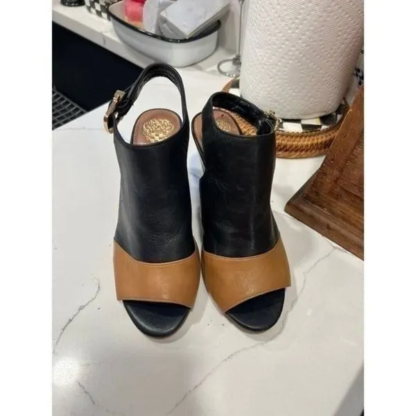 NEW Vince Camuto Leather Mars Nappa‎ BLACK brown Shoes 6 - Image 2