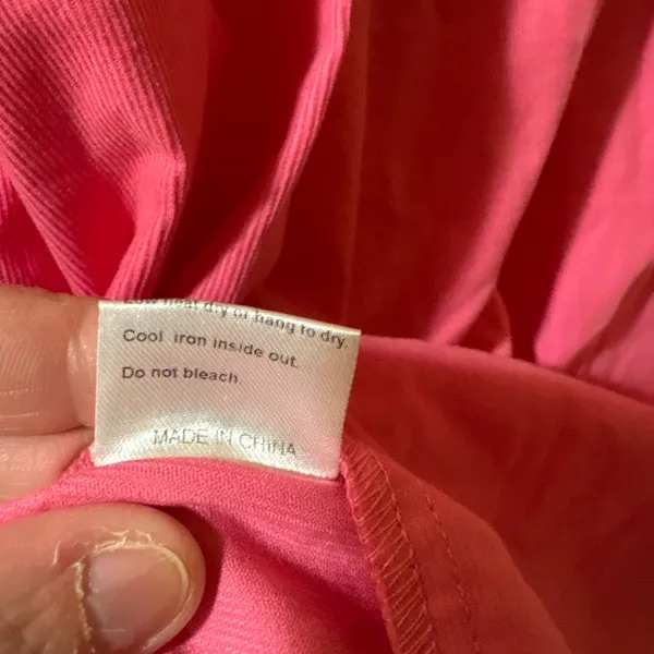 Caryn Lawn Preppy Corduroy Star Elbow Patch Dress in Pink - Image 11