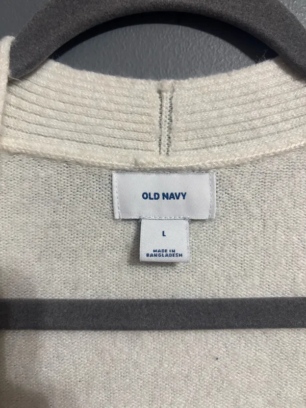 Old navy white soft open front cardigan size large  - Image 3