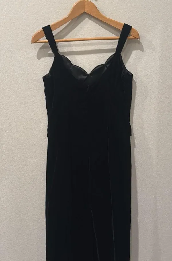 Vintage Black Velvet Scott McClintook Evening Gown | Size 8 - Image 7