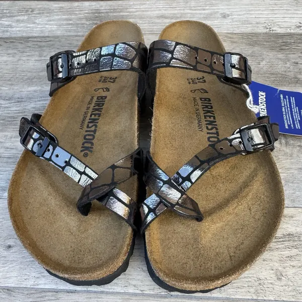Birkenstock Mayari Microfiber Gator Gleam Copper Sandal Women Size New - Image 5