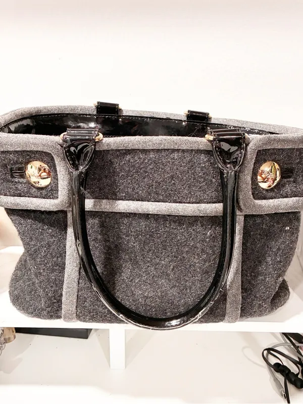 Kate Spade Alda Quinn Chestnut Hill Wool Bag Purse Grey Shoulderbag - Image 6