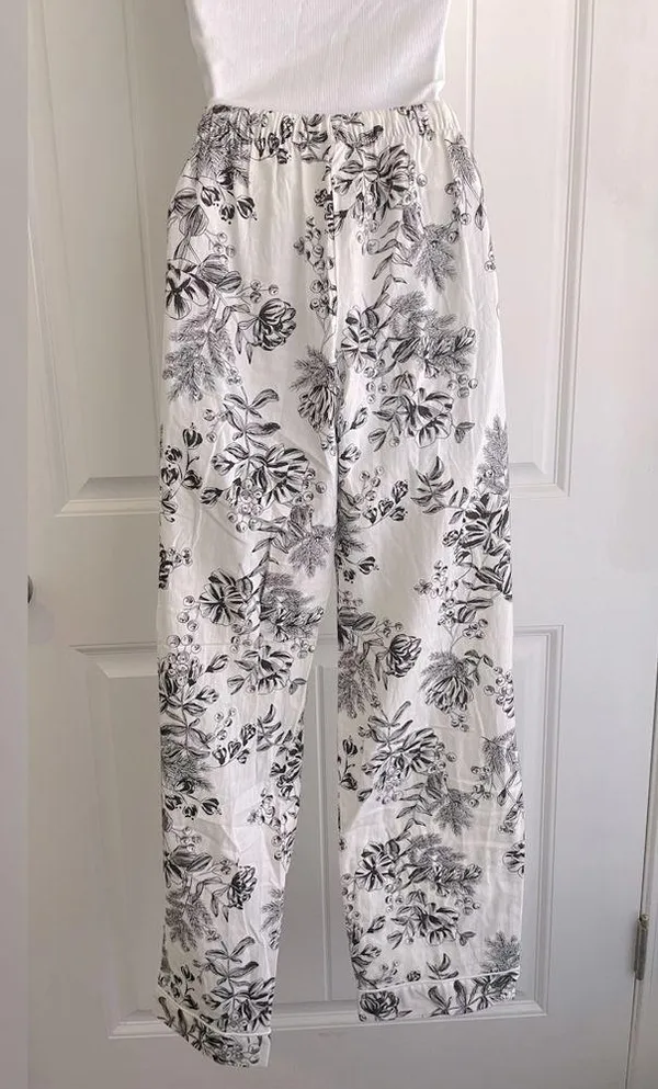 Stars Above x A New Day Floral Print Women's Pants & Ribbed White Shirt XS NWT - Image 8