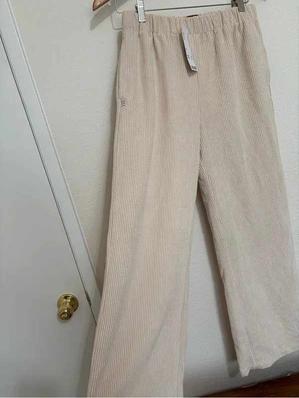 BDG Cream Ribbed Wide-Leg Knit Pants - Image 2