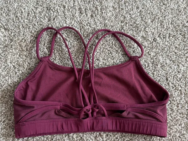 lululemon athletica Strappy Sports Bra - Deep Wine Size 6 NO EXTERIOR LOGO - Image 2