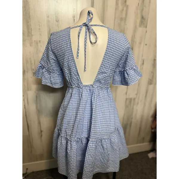 Blue flare dress Blue - Image 3