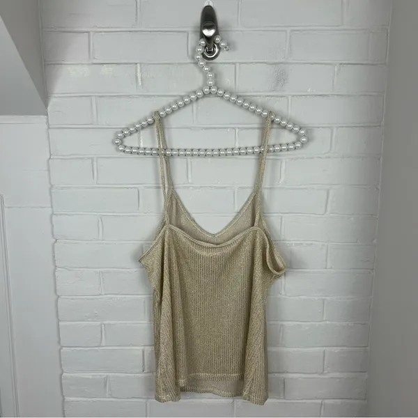 Fredrick’s Of Hollywood Gold Ribbed Shimmer Tank Top Size 3X - Image 9